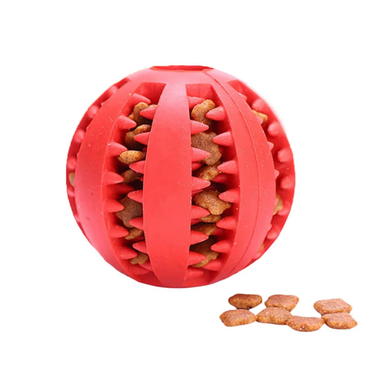 Interactive Rubber Dog Chew Ball Teething Puzzle Training Toy
