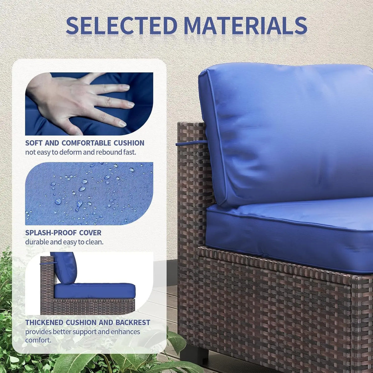 HobbyLane 7 Piece Modular Outdoor PE Rattan Sofa Set