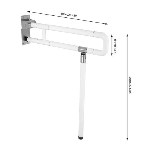 Foldable Drop Down Toilet Grab Bar Handicap Support Assist Rail Metal