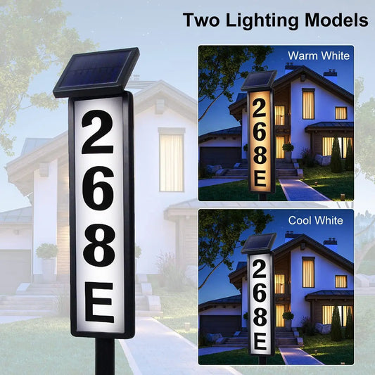 Solar Powered Ground Insert Lawn Door Sign Light