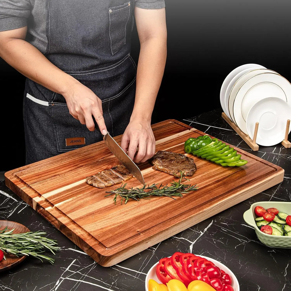 Twister CK Extra Large Wood Cutting Board With Juice Groove