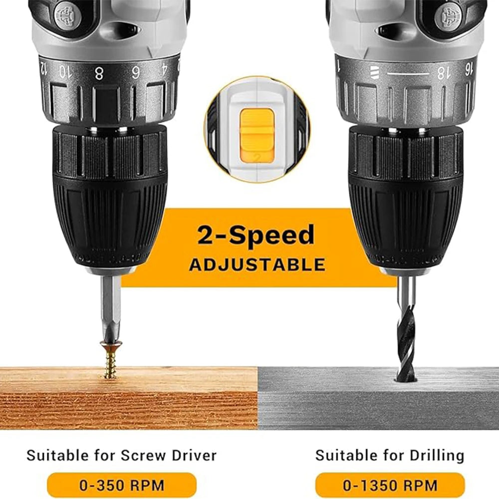 DEKO 20V Cordless Power Drill With Battery And Charger