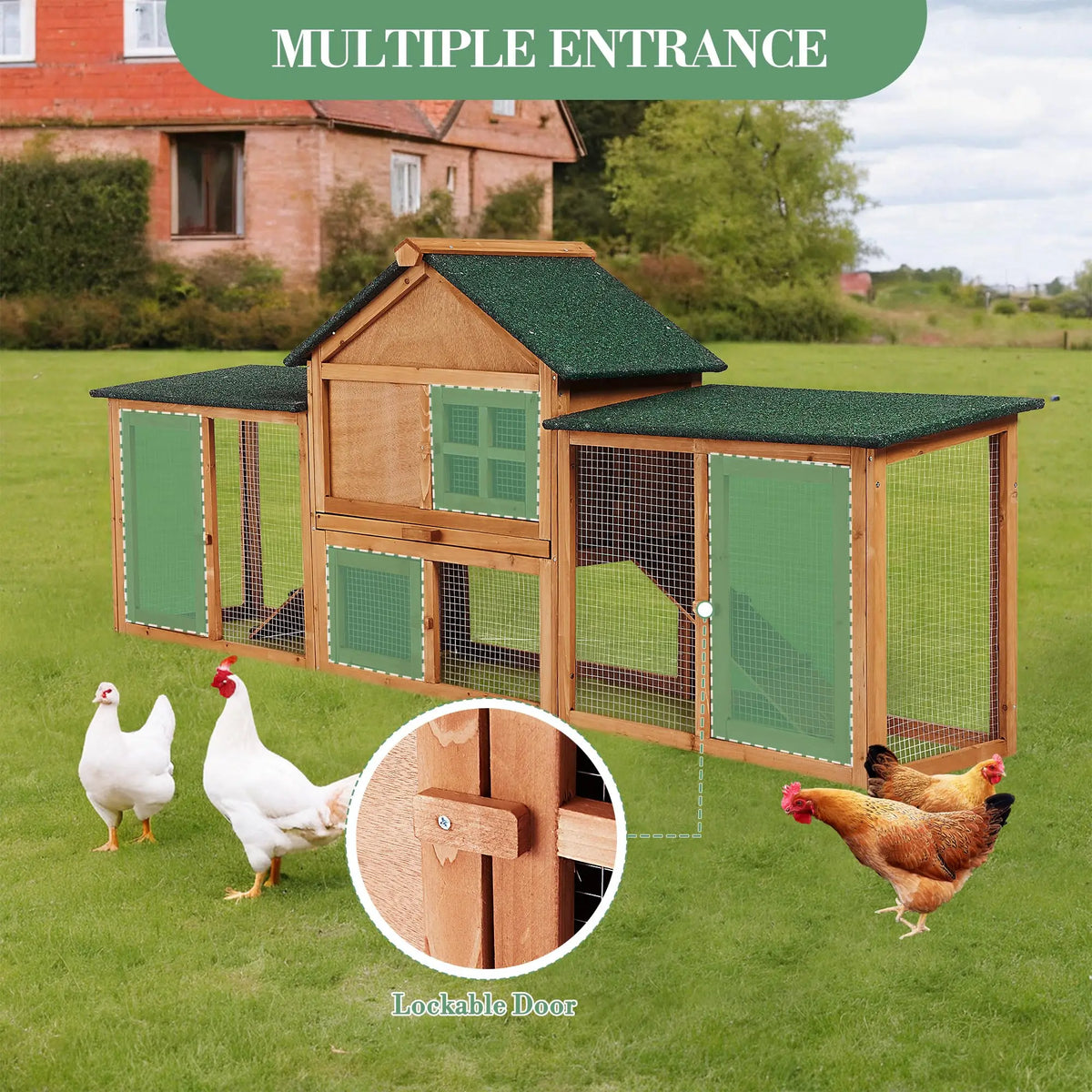DishyKooker Wooden Rabbit Hutch With Double Runs And Tray