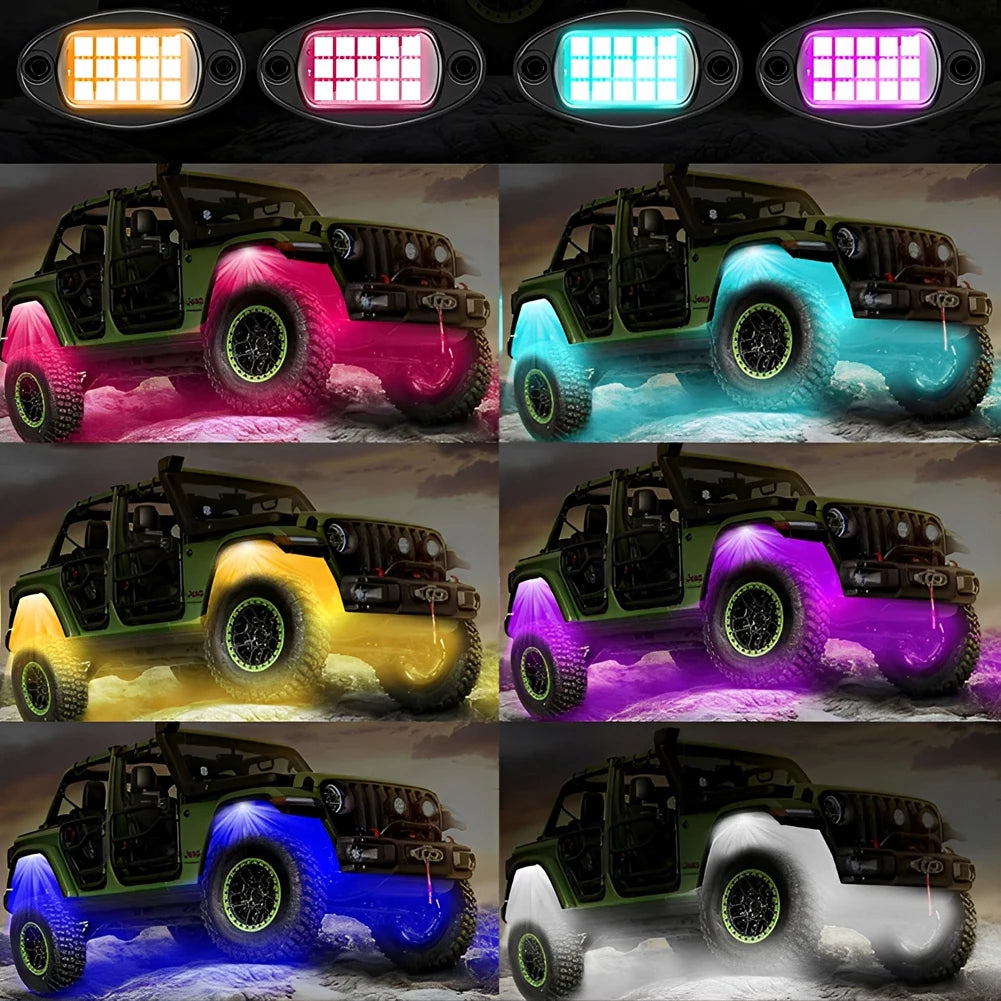 Universal RGB Car LED Rock Lights With App Music Mode