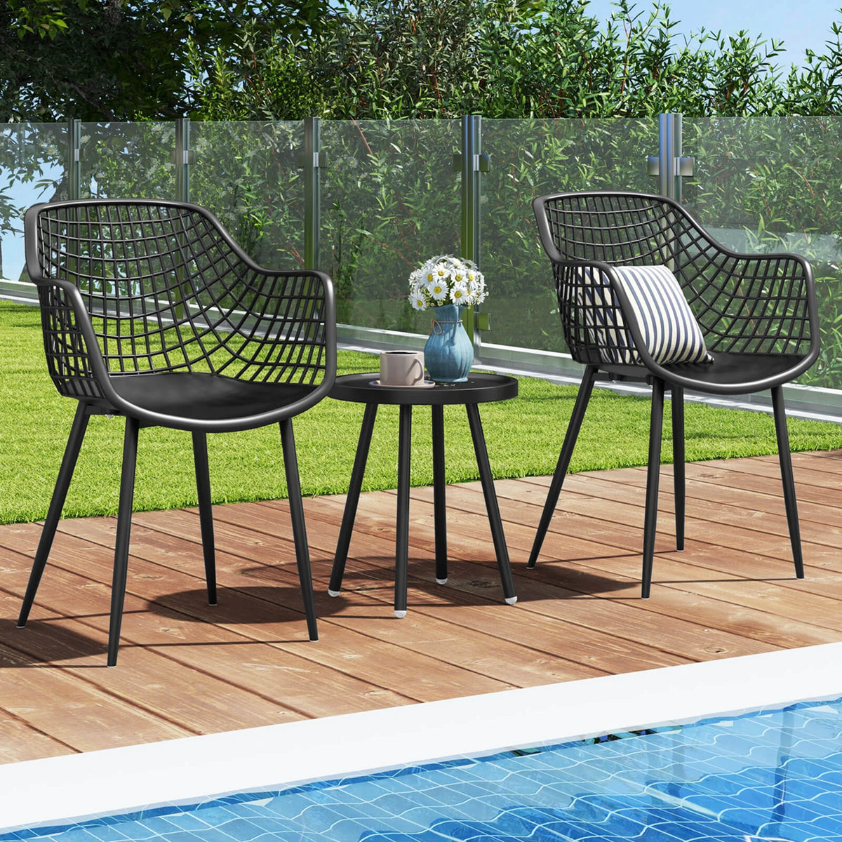 HOMASIS All Weather Heavy Duty Patio Bistro Dining Set