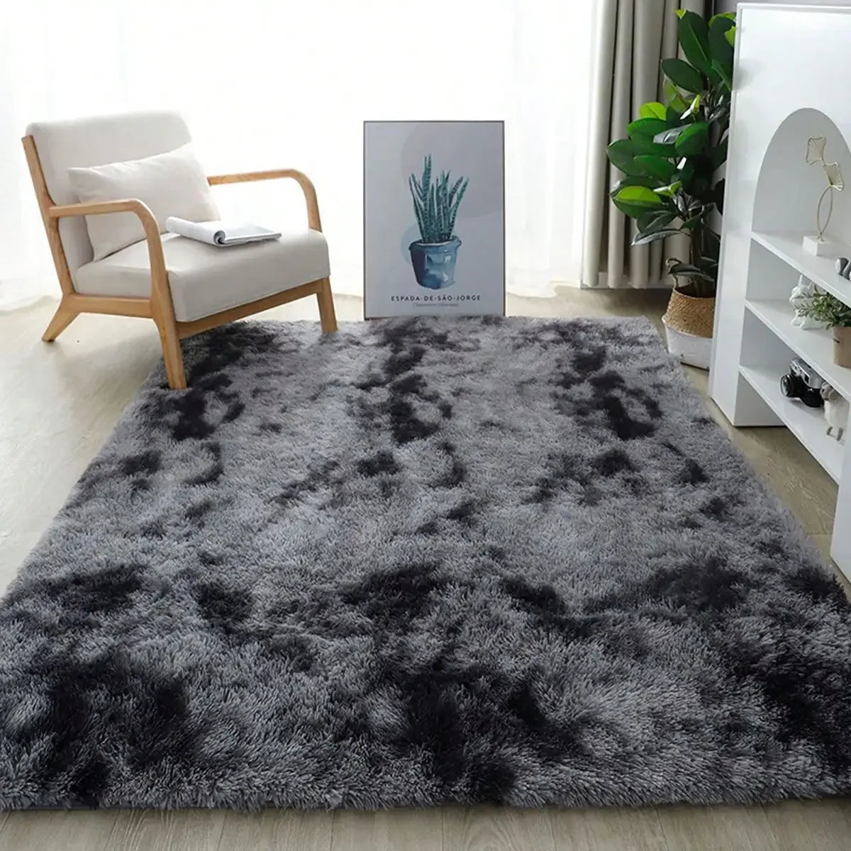 Plush Thick Pile Carpet Non Slip Soft Rug For Living Spaces