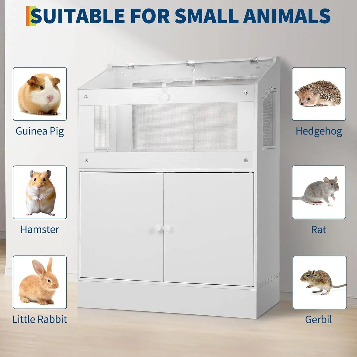 HiMISS Storage Cabinet Cage For Hamster Guinea Pig Rat Hedgehog
