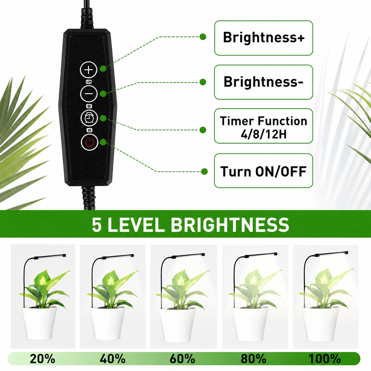 Dumiloo 48 LED Spectrum Grow Light With Timer