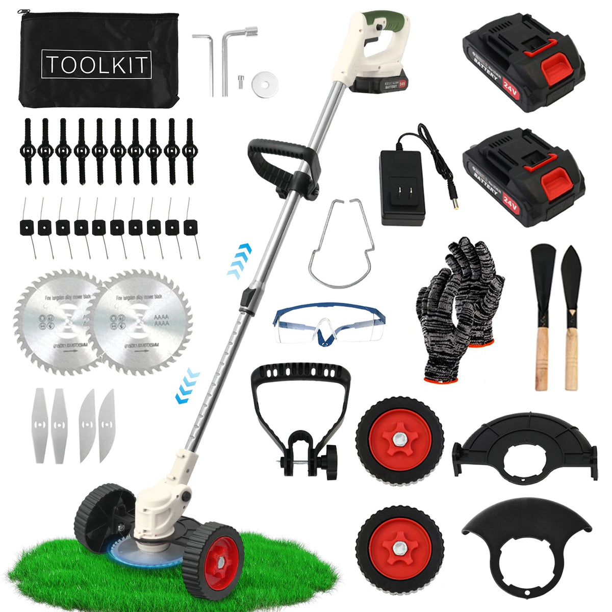 Cordless 21V Three In One Grass Trimmer With Rechargeable Battery