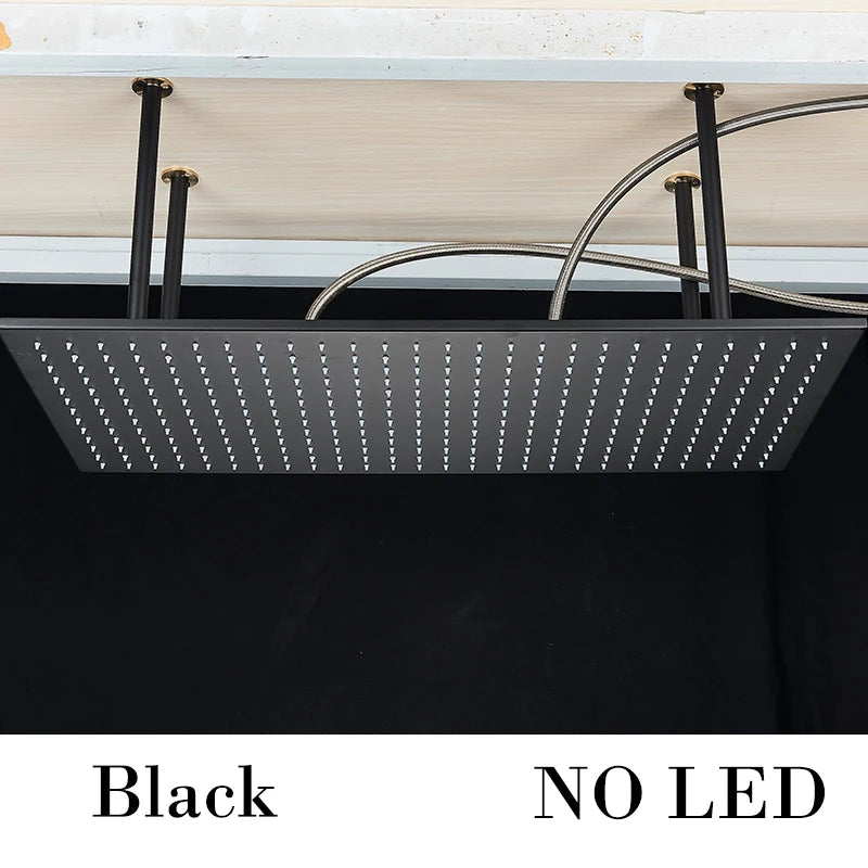 Wanmivezlo Led Rainfall Shower Head Wall Mounted Brass Faucet