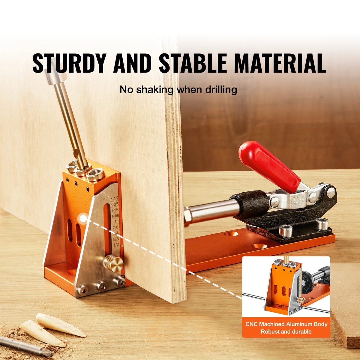 SucceBuy Adjustable Pocket Hole Jig Kit With Accessories