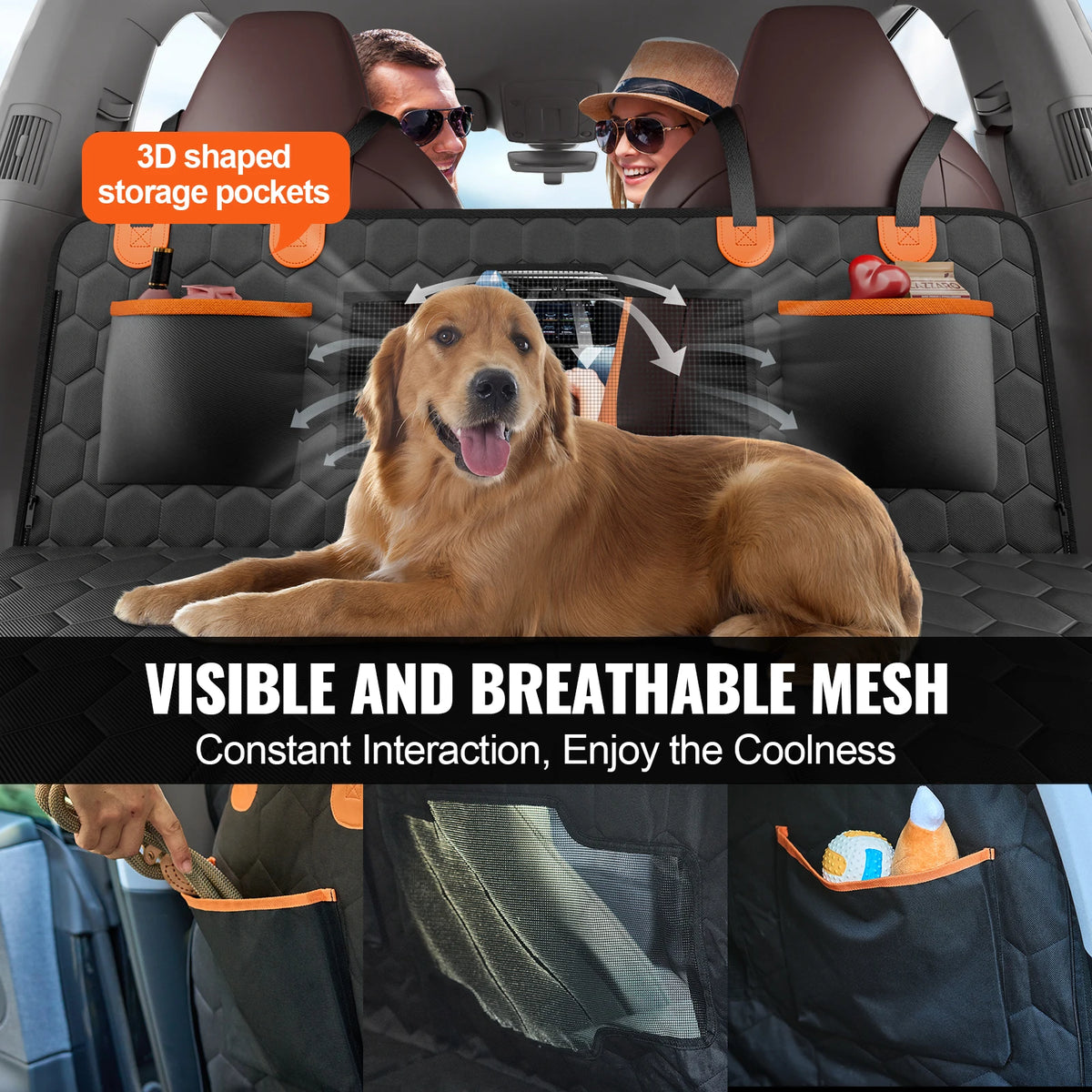 SucceBuy Dog Car Backseat Extender Pad With Mesh Window