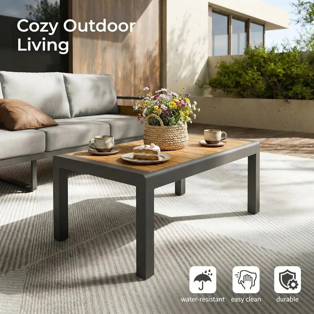 Modern Rattan Outdoor Patio Furniture Garden Set With Table