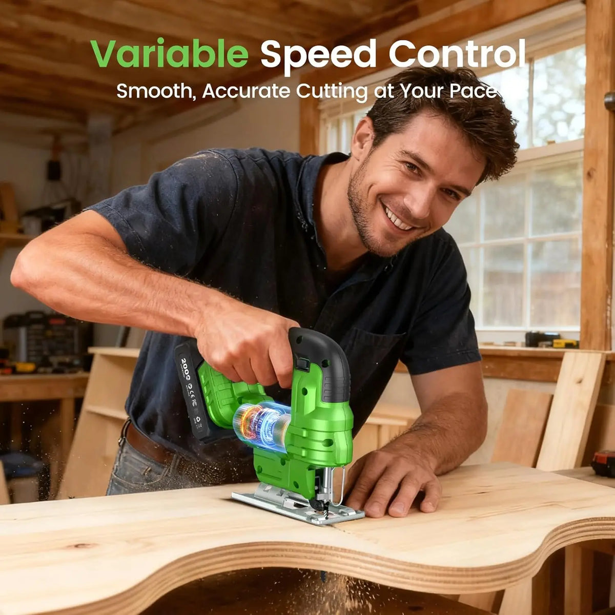Taskstar Cordless Brushless Jigsaw Tool With 2 Batteries Makita Compatible