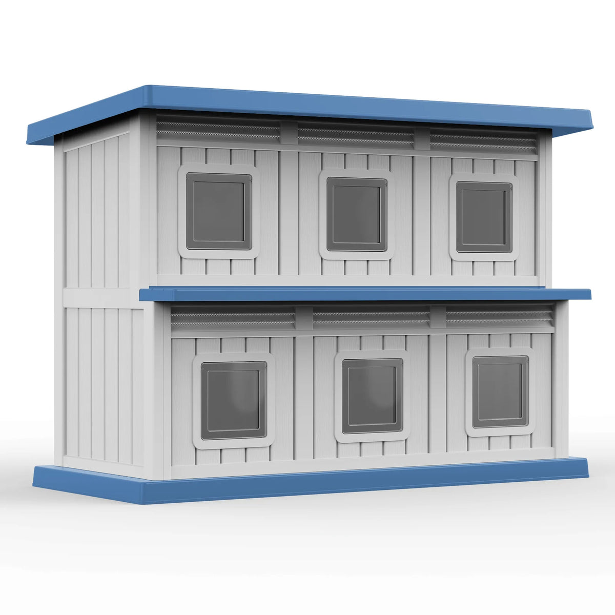 Weatherproof Dual Tier Resin Cat House For Indoor And Outdoor Use