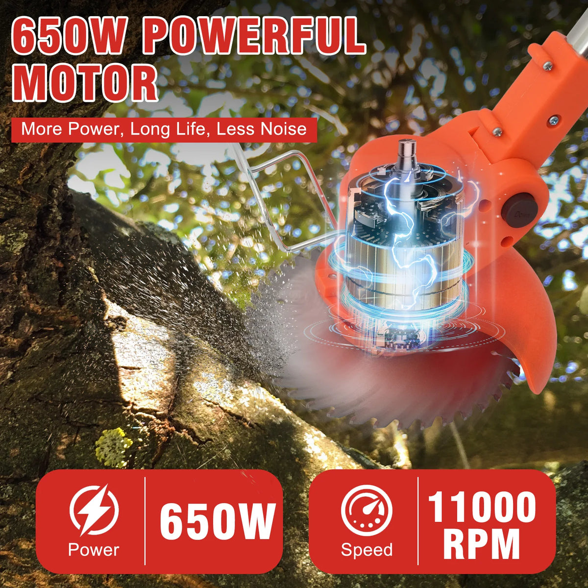 Cordless 21V 3 In 1 Electric Grass Trimmer With Batteries