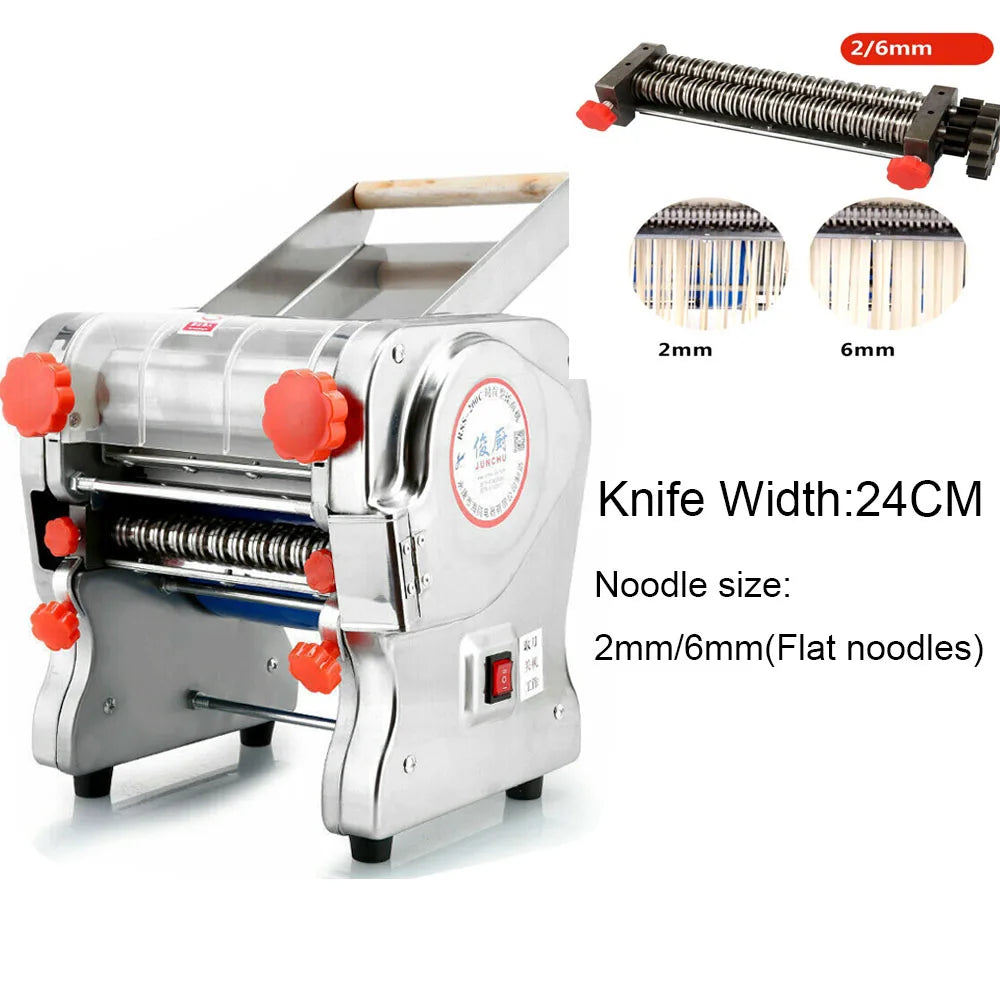 Commercial Stainless Steel Electric Pasta Noodle Machine Dual Knife 550W