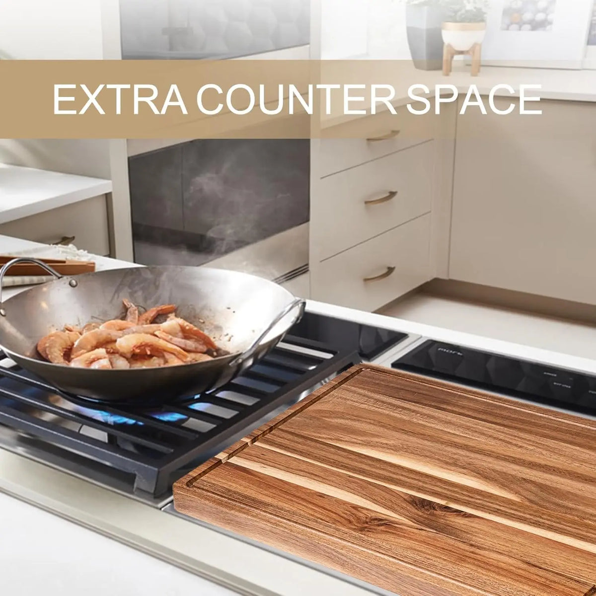 Twister CK Extra Large Wood Cutting Board With Juice Groove