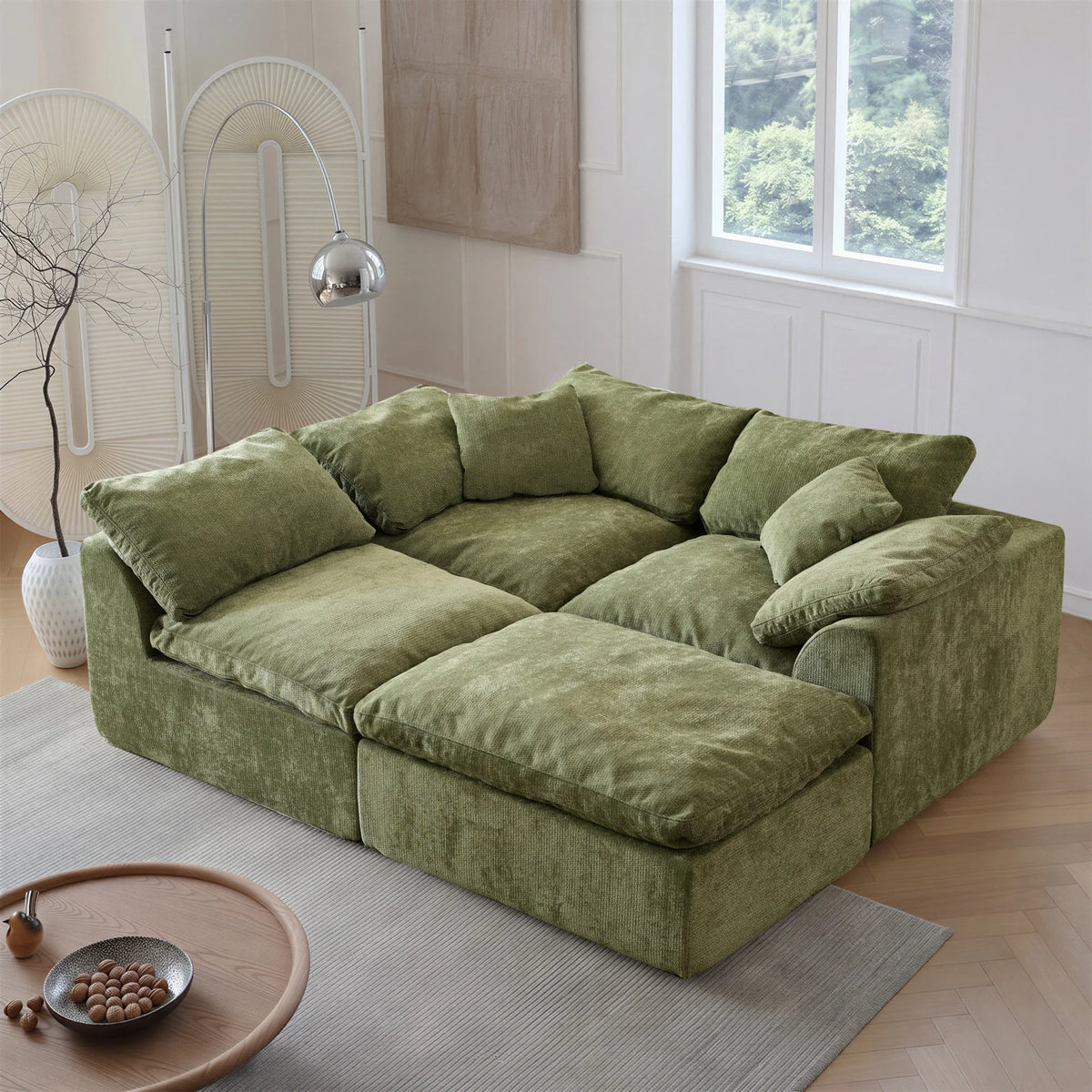Yeflixvrau Modern Modular Sectional Sofa With Comfortable Cushions