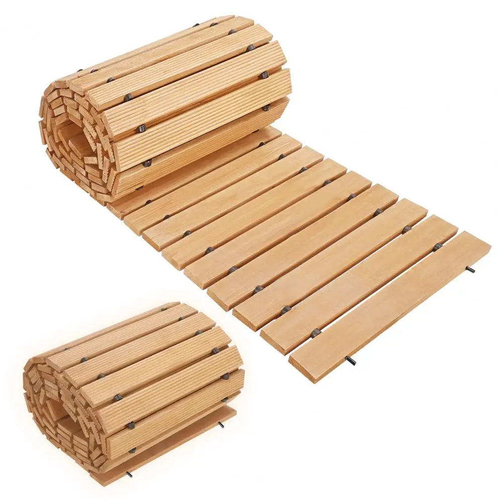 Wooden Garden Pathway Roll Outdoor Walkway Mat For Backyard Patios