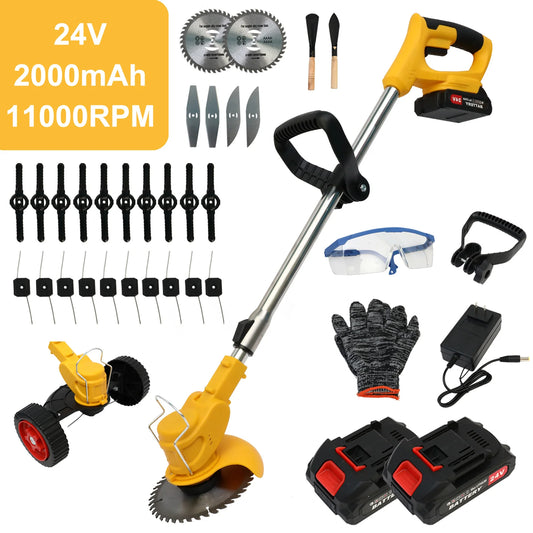 Cordless 21V Three In One Grass Trimmer With Rechargeable Battery