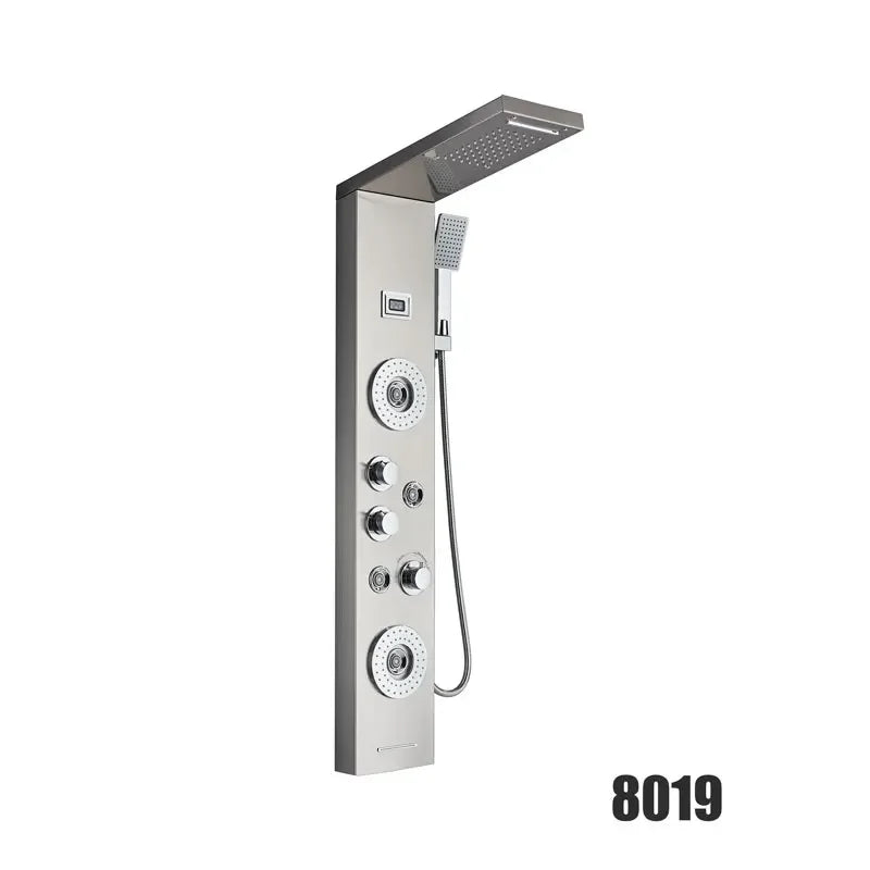 Stainless Steel Shower Panel With Waterfall Rain Massage And Handshower