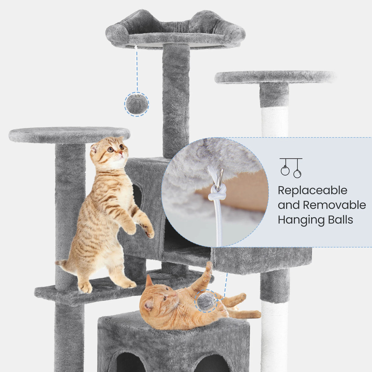 MCQ Indoor Cat Tree Tower Multi Level With Scratching Posts