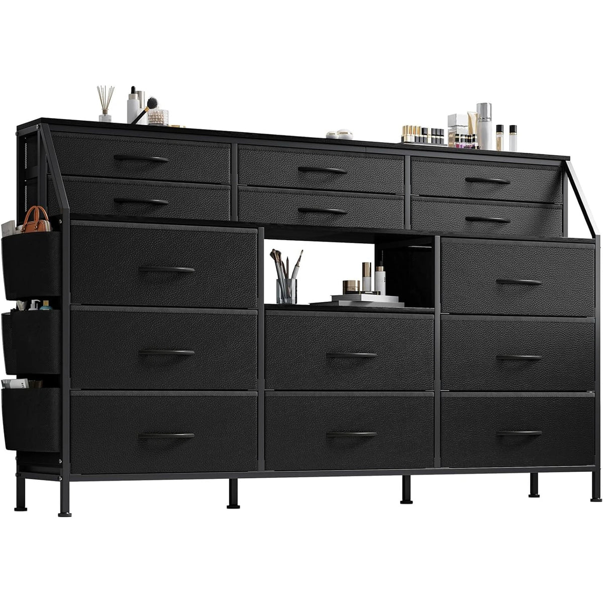 Twister CK 14 Drawer Fabric Dresser Wooden Top Bedroom Cabinet