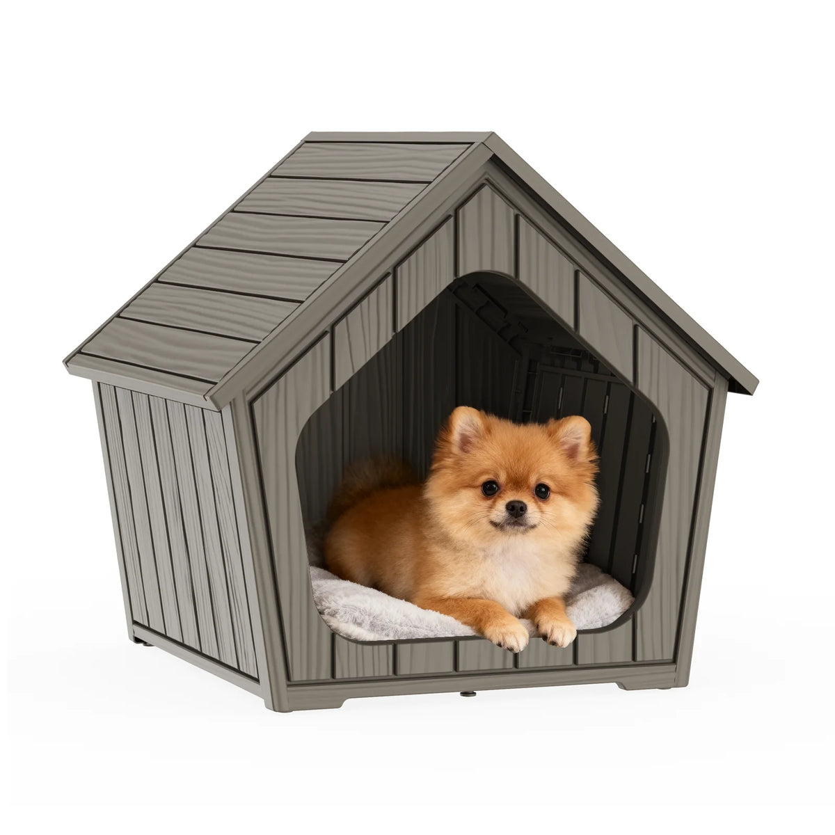 Waterproof Gable Roof Plastic Pet House Ventilated Outdoor Dog Shelter
