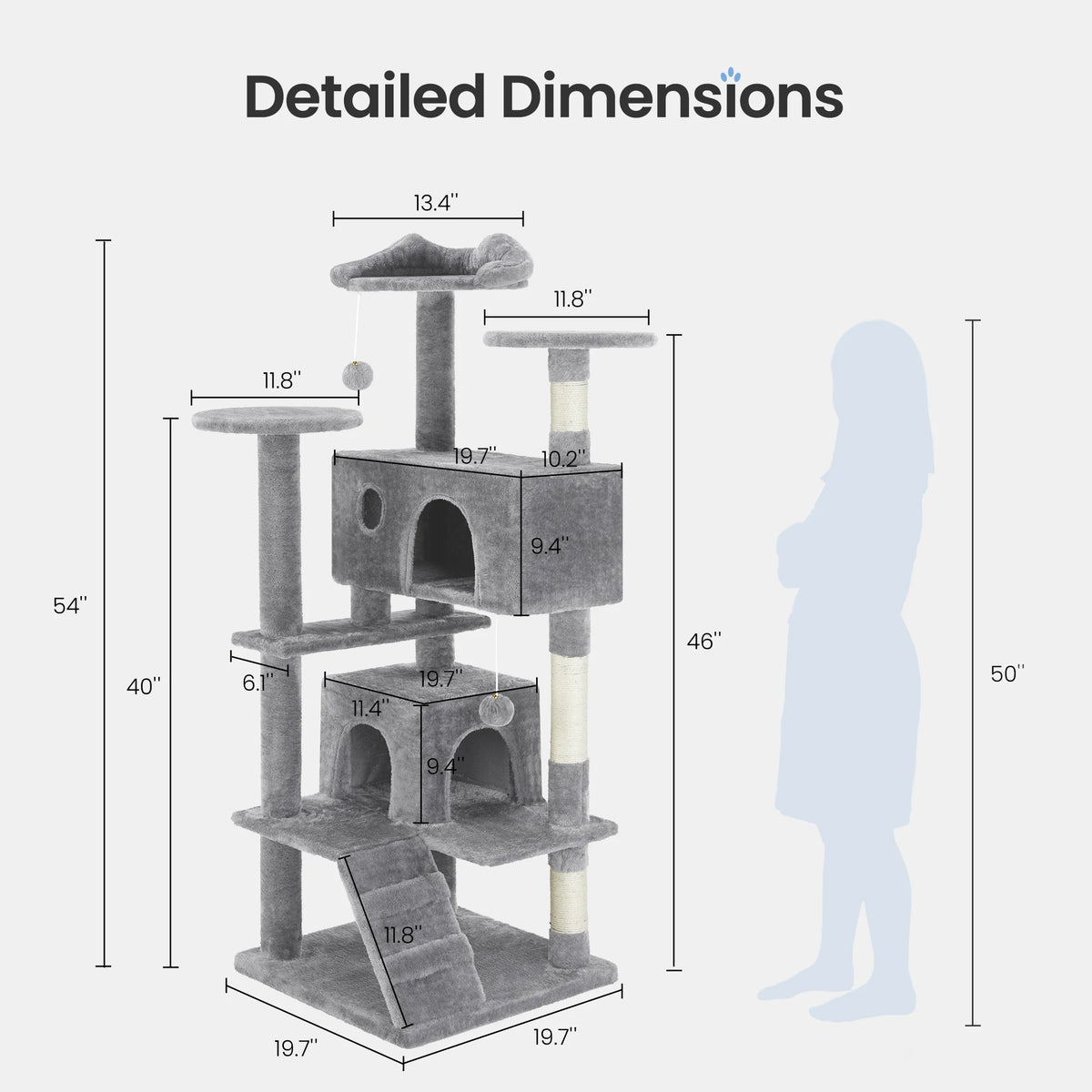 MCQ Indoor Cat Tree Tower Multi Level With Scratching Posts