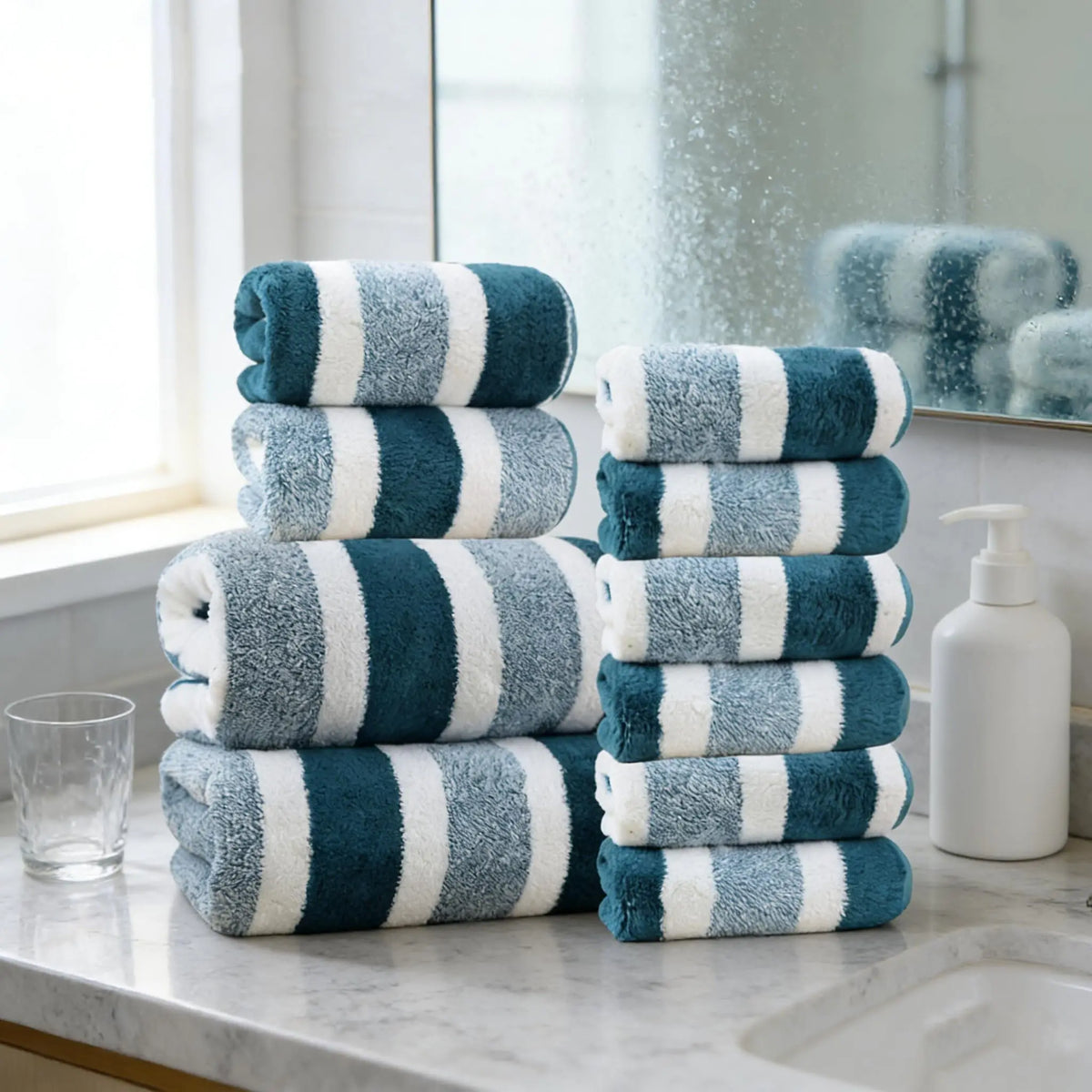 18 Piece Quick Dry Bath Towel Set With Exceptional Absorption