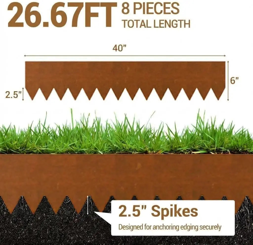 HiMiss Heavy Duty Steel Garden Landscape Edging With Stakes