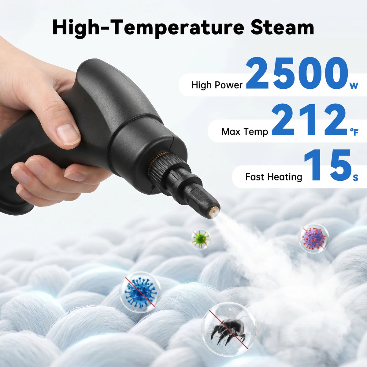 2500W Portable Handheld Steam Cleaner With Accessories