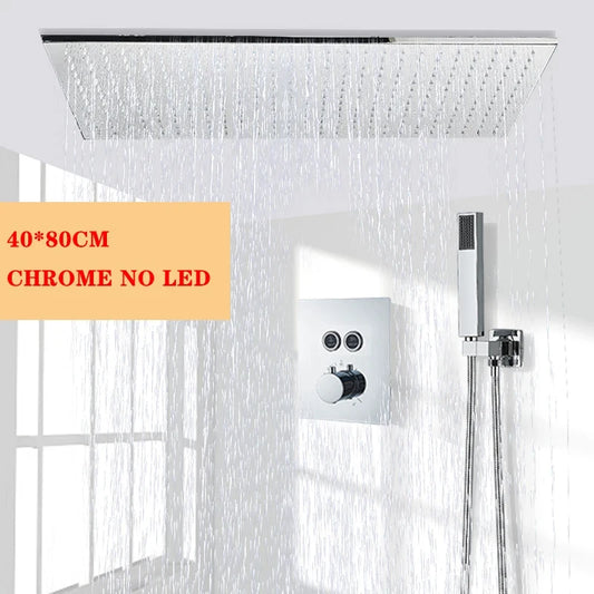 Wanmivezlo Led Rainfall Shower Head Wall Mounted Brass Faucet