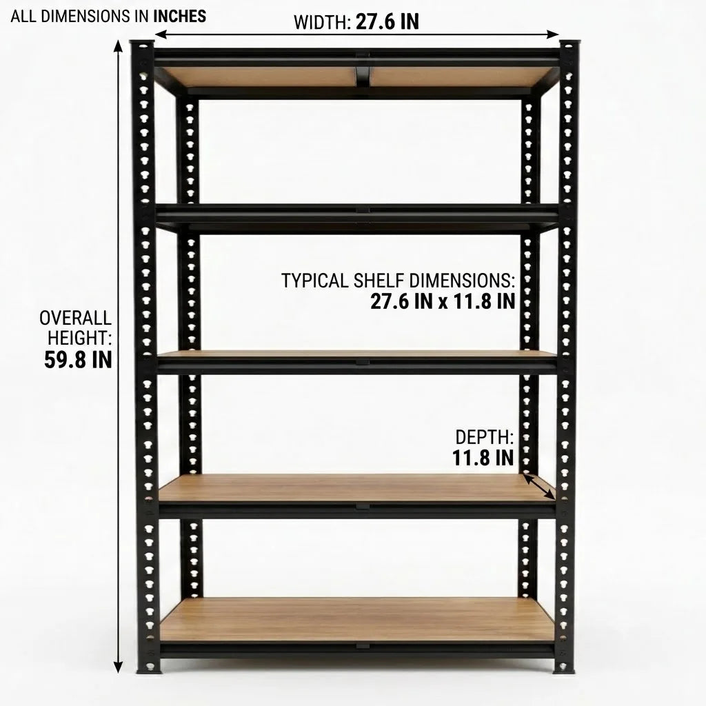 5 Tier Metal Shelving Unit Heavy Duty Pantry Storage Rack