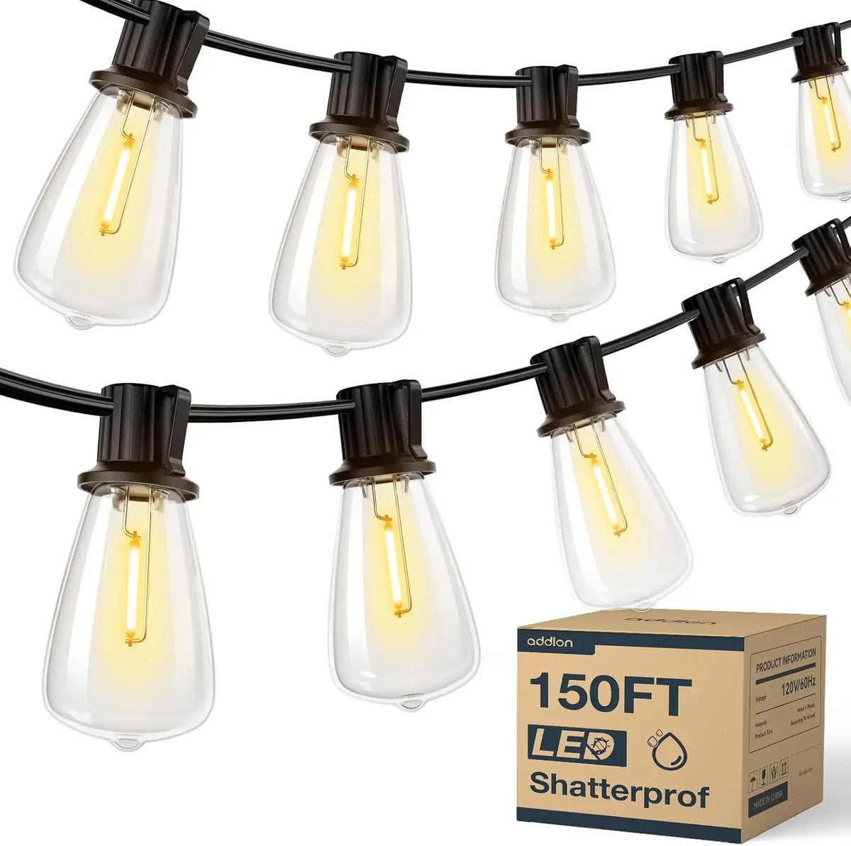 MIMIRGB LED Outdoor String Lights Waterproof Dimmable
