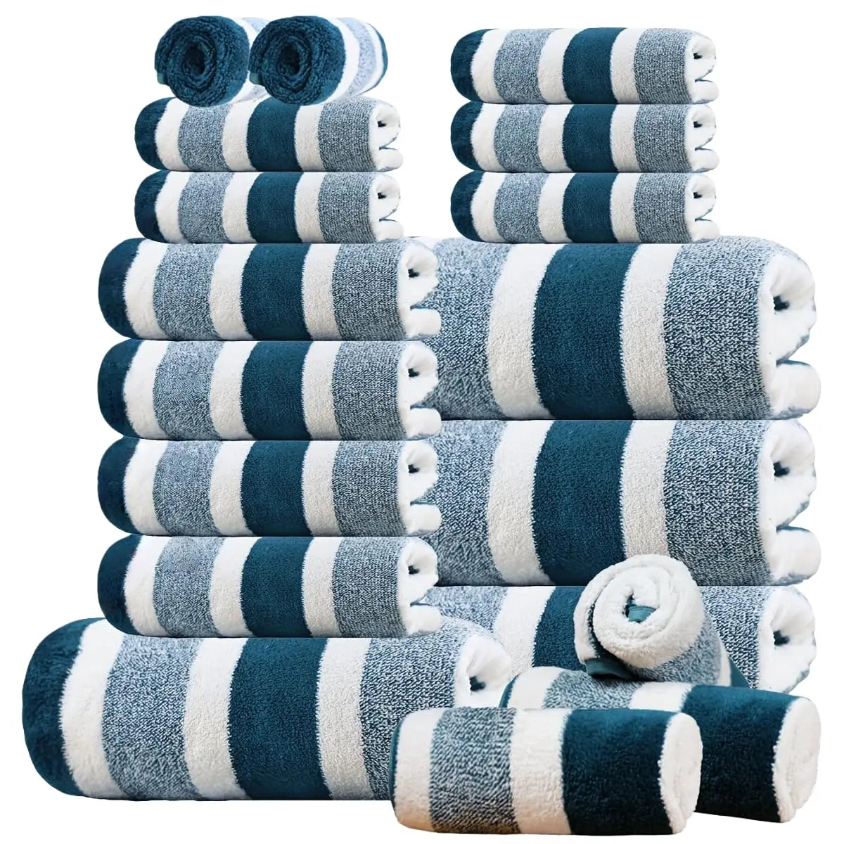 18 Piece Quick Dry Bath Towel Set With Exceptional Absorption