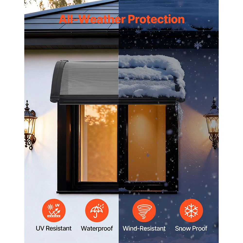 Succebuy Polycarbonate Door Canopy Abs Bracket Rain Shield