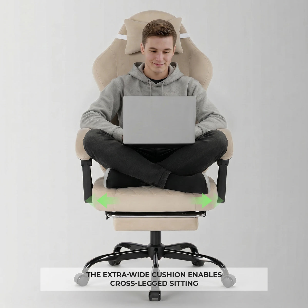 Ergonomic Gaming Chair With Massage Lumbar Support And Adjustable Height