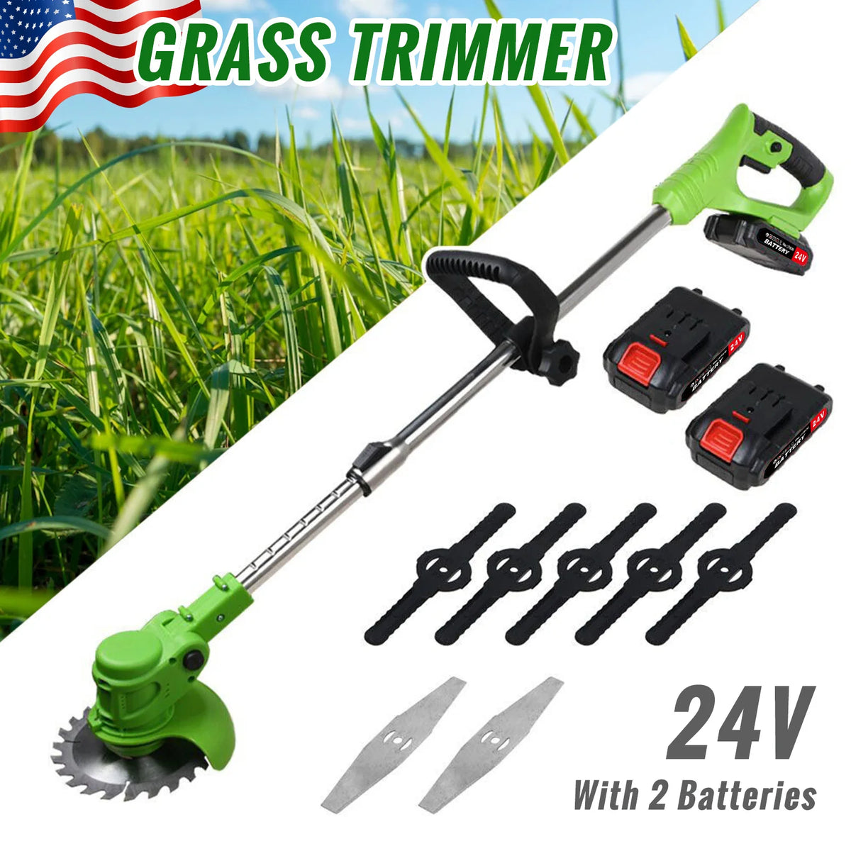 Cordless Brushless Electric 2-In-1 Weed And Grass Trimmer