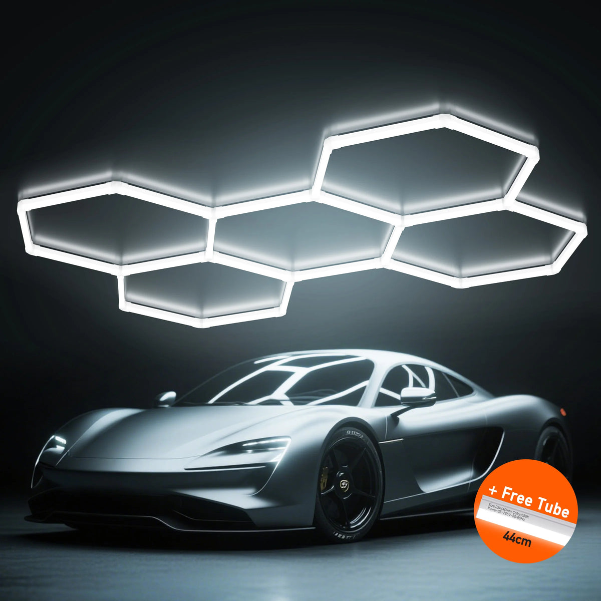 Hexagon Led Honeycomb Ceiling Light With Frame For Garage