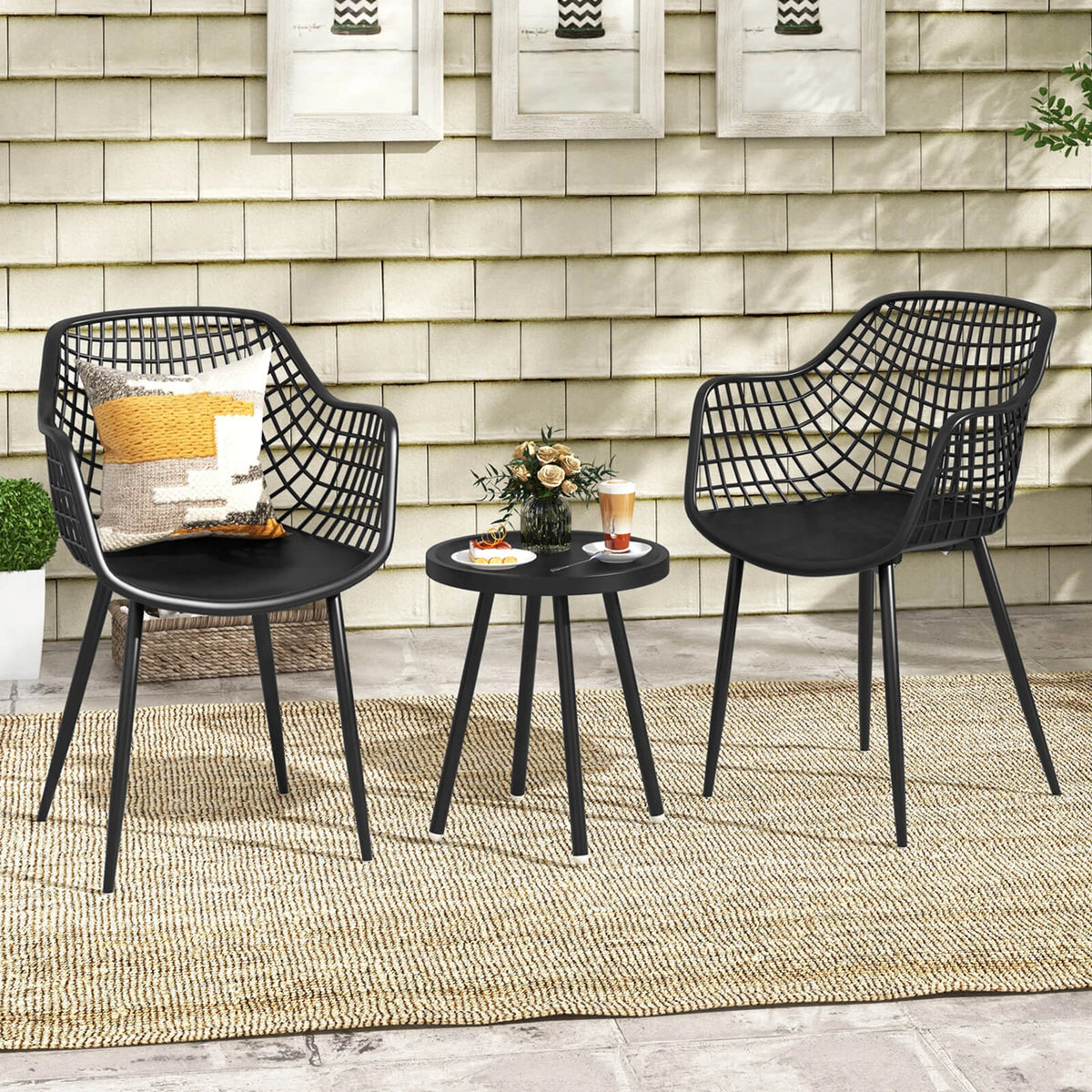 HOMASIS All Weather Heavy Duty Patio Bistro Dining Set