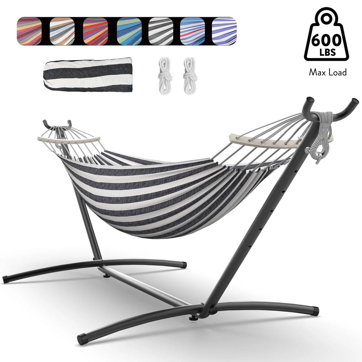 Gyroor Adjustable Hammock With Heavy Duty Folding Stand And Bag