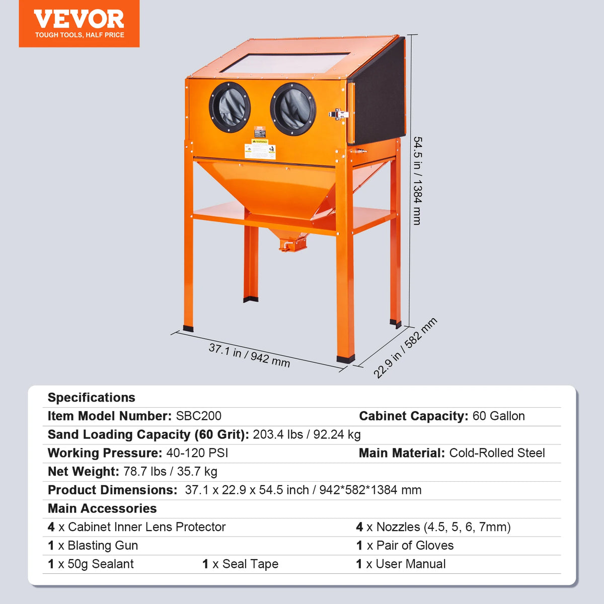 Succebuy Portable Sandblasting Cabinet With Blasting Gun For Rust Removal