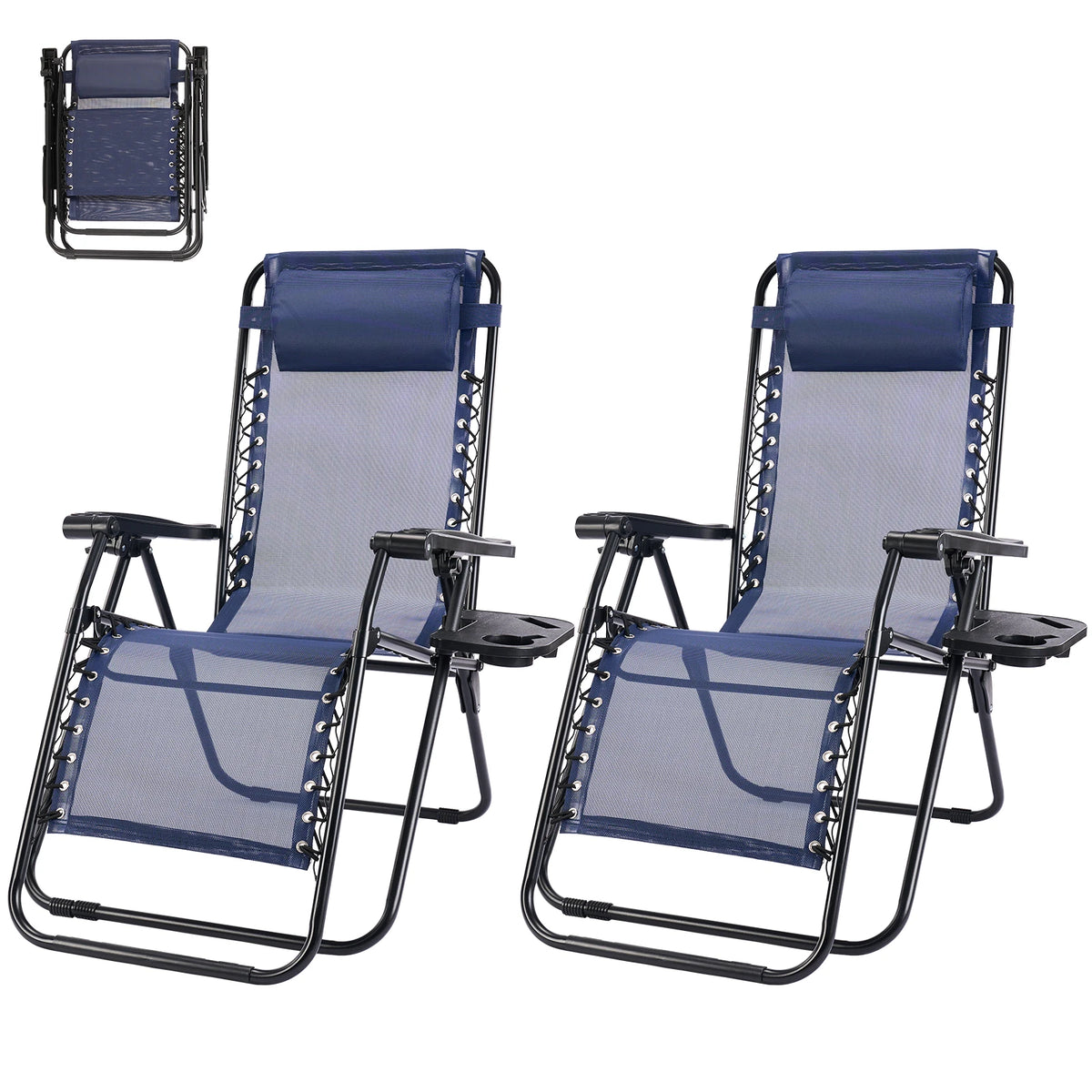 MCQ Outdoor Zero Gravity Folding Recliner Patio Chair With Pillow