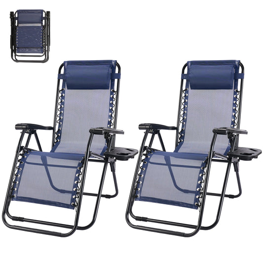 MCQ Outdoor Zero Gravity Folding Recliner Patio Chair With Pillow