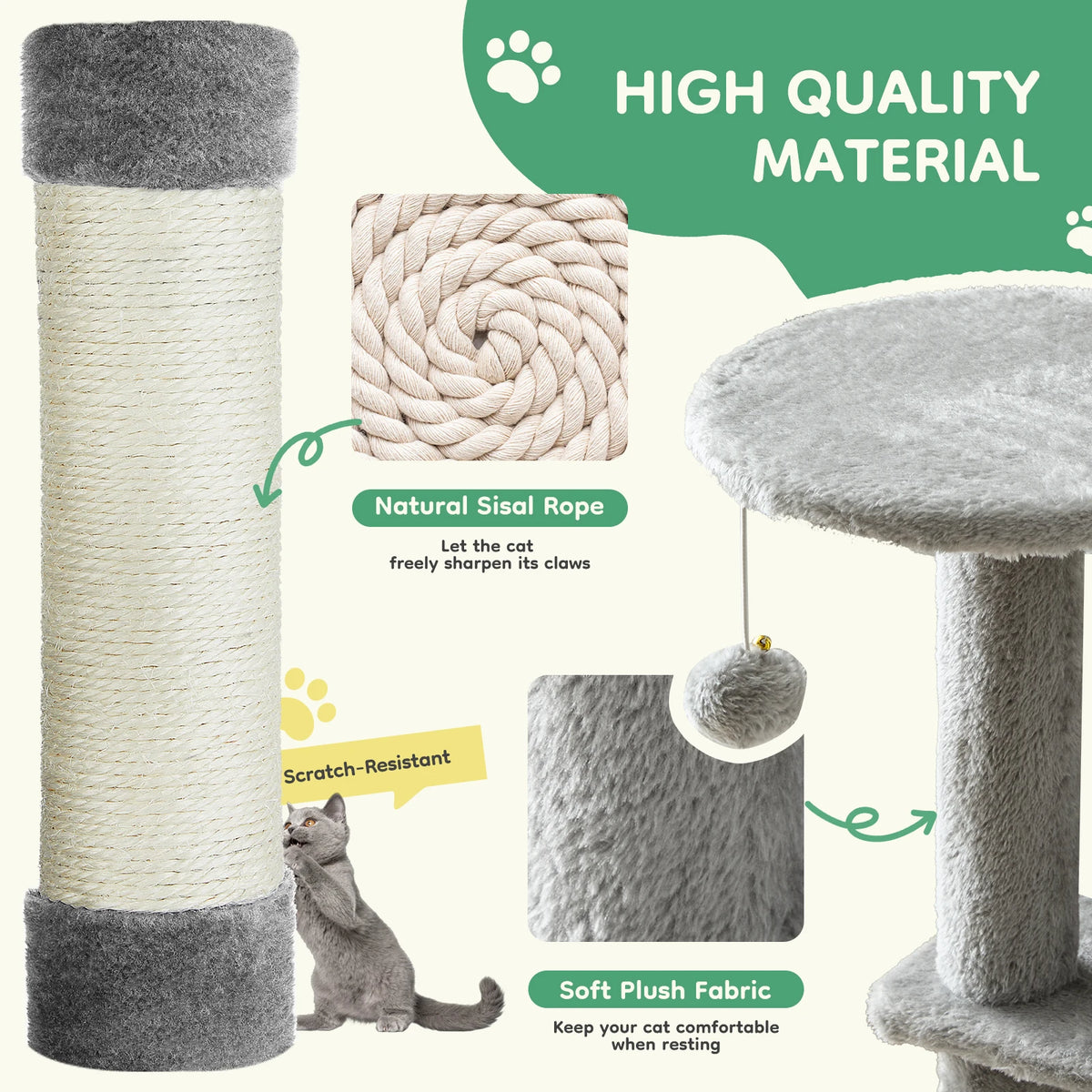 JHK Cat Tree Tall Multi Climbing Tower For Indoor Cats