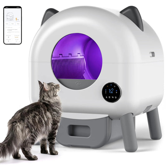 HiMiss Automatic Self Cleaning Cat Litter Box App Odor Control