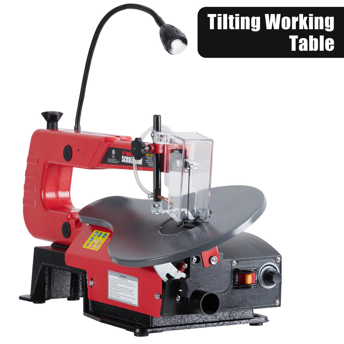 HiMISS Variable Speed Scroll Saw With Tilting Table Led Light