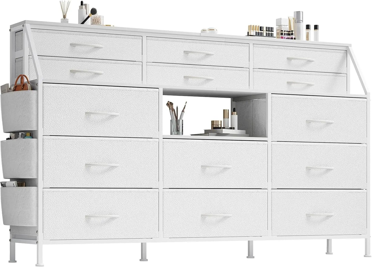 Twister CK 14 Drawer Fabric Dresser Wooden Top Bedroom Cabinet